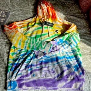 NWT Peloton rainbow tie dye hoodie size XL